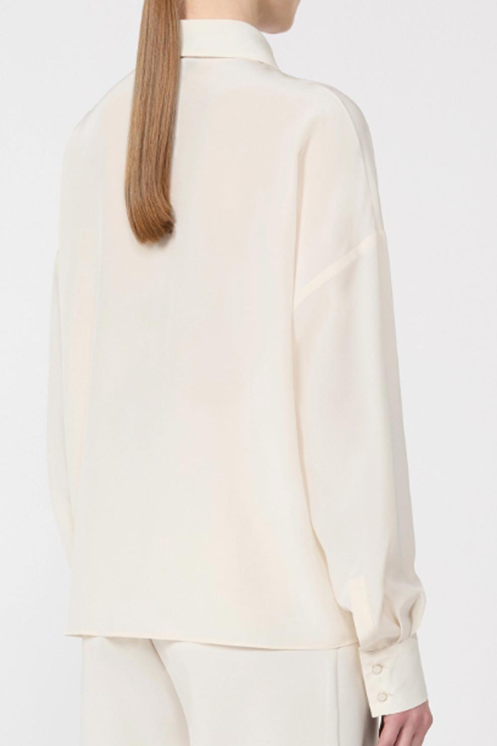 Blusa in seta con cravattino MSTCOLONO 048BEIGE Max Mara Studio 