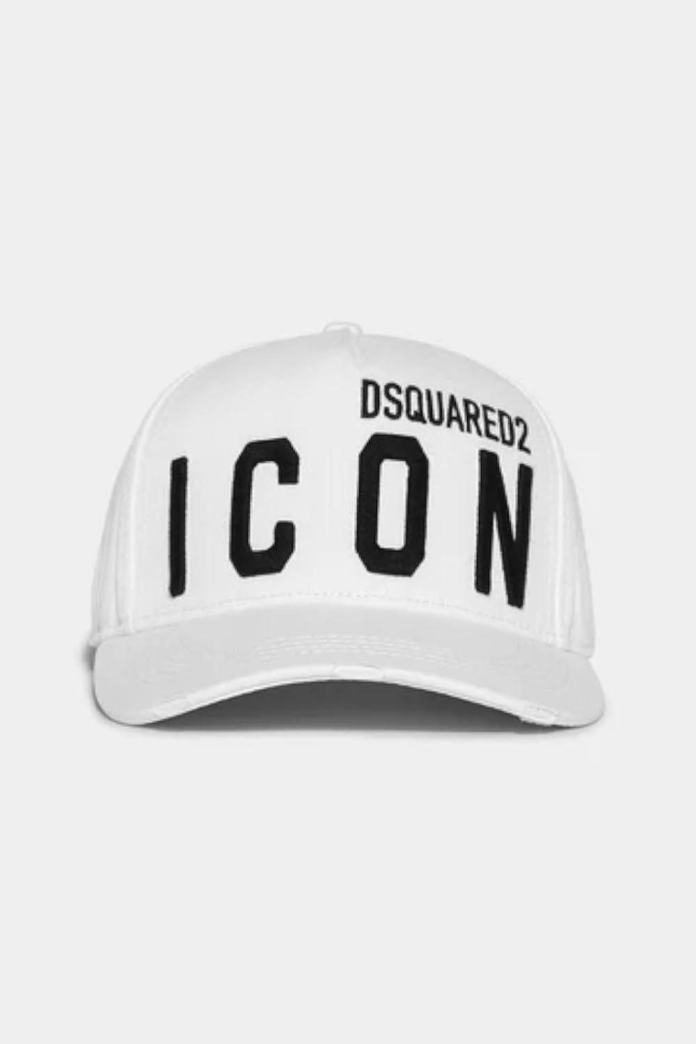 Cappello Baseball Dsquared2 in Cotone  Logo e Slogan Ricamati BCM04120 5C00001M072BIANCO Dsquared2 