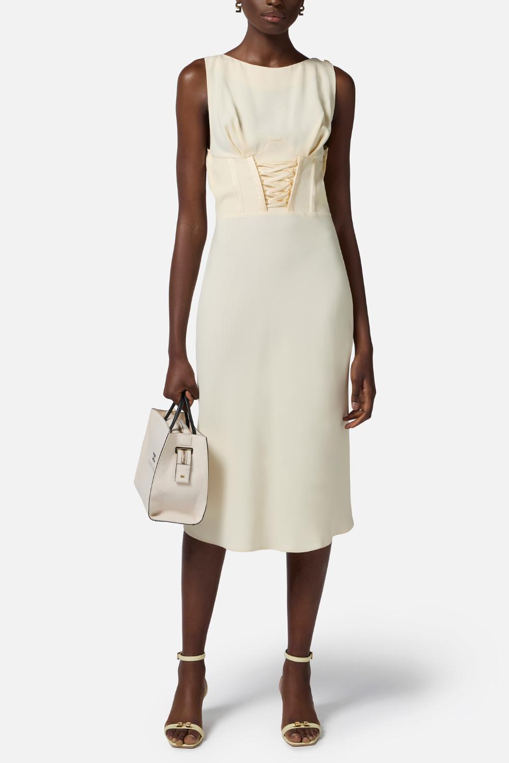 Abito in envers satin con lacci criss-cross<BR/> AB846 52E2DC7 Elisabetta Franchi 