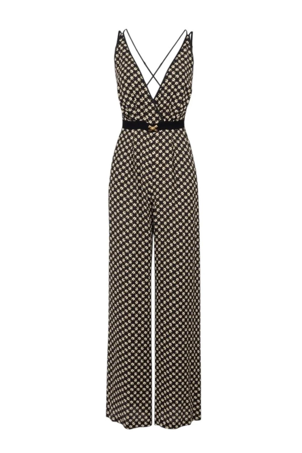 Tuta in georgette con stampa a rombi<BR/> TU035 51E2DJ5 Elisabetta Franchi 