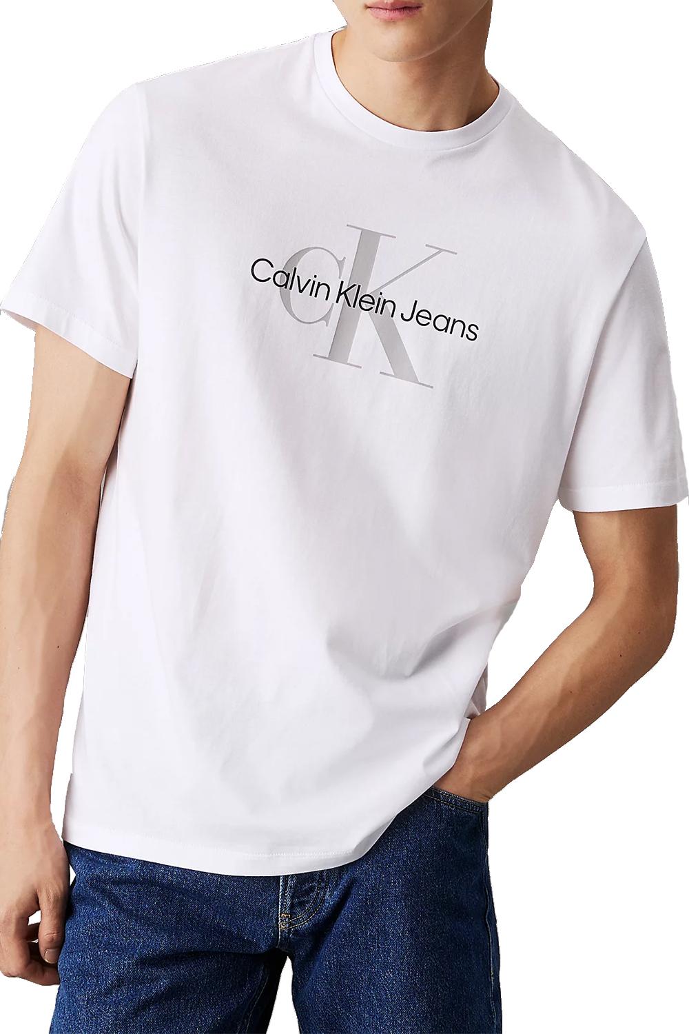 T-shirt con monogramma CK<BR/> 00040EM286 YAA Calvin Klein 