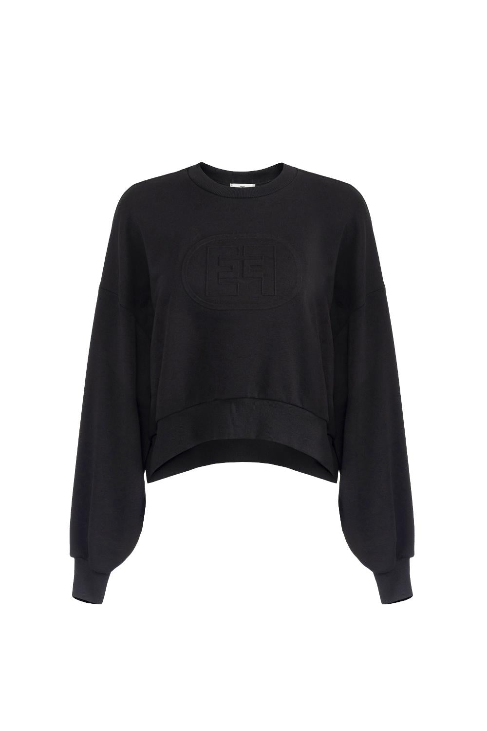 Felpa in cotone con logo<BR/> MD005 51E2110 Elisabetta Franchi 