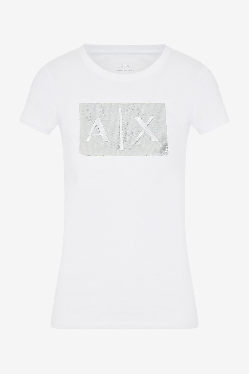 T-shirt slim fit con logo con strass Armani Exchange<BR/> 8NYTDL YJ73Z6110 Armani Exchange 