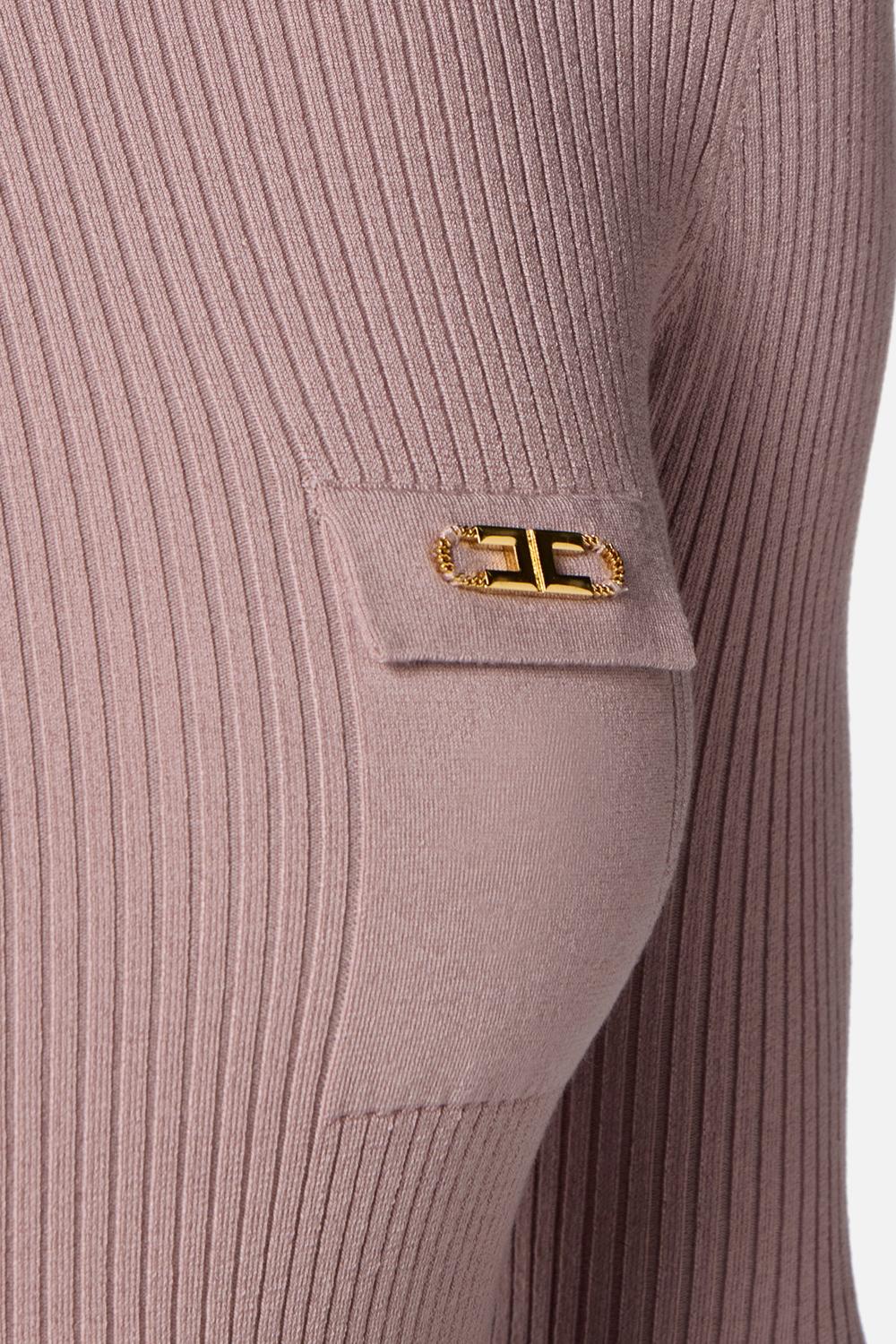 Maglia a costine con taschino<BR/> MK10B 56E2EA6 Elisabetta Franchi 