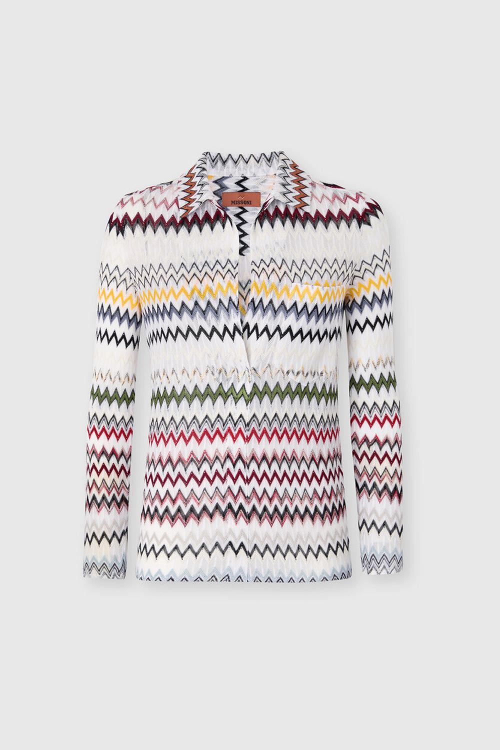 Blusa in cotone e viscosa zig zag con scollatura a V DS26SJ0G BR0150S01K2 Missoni 