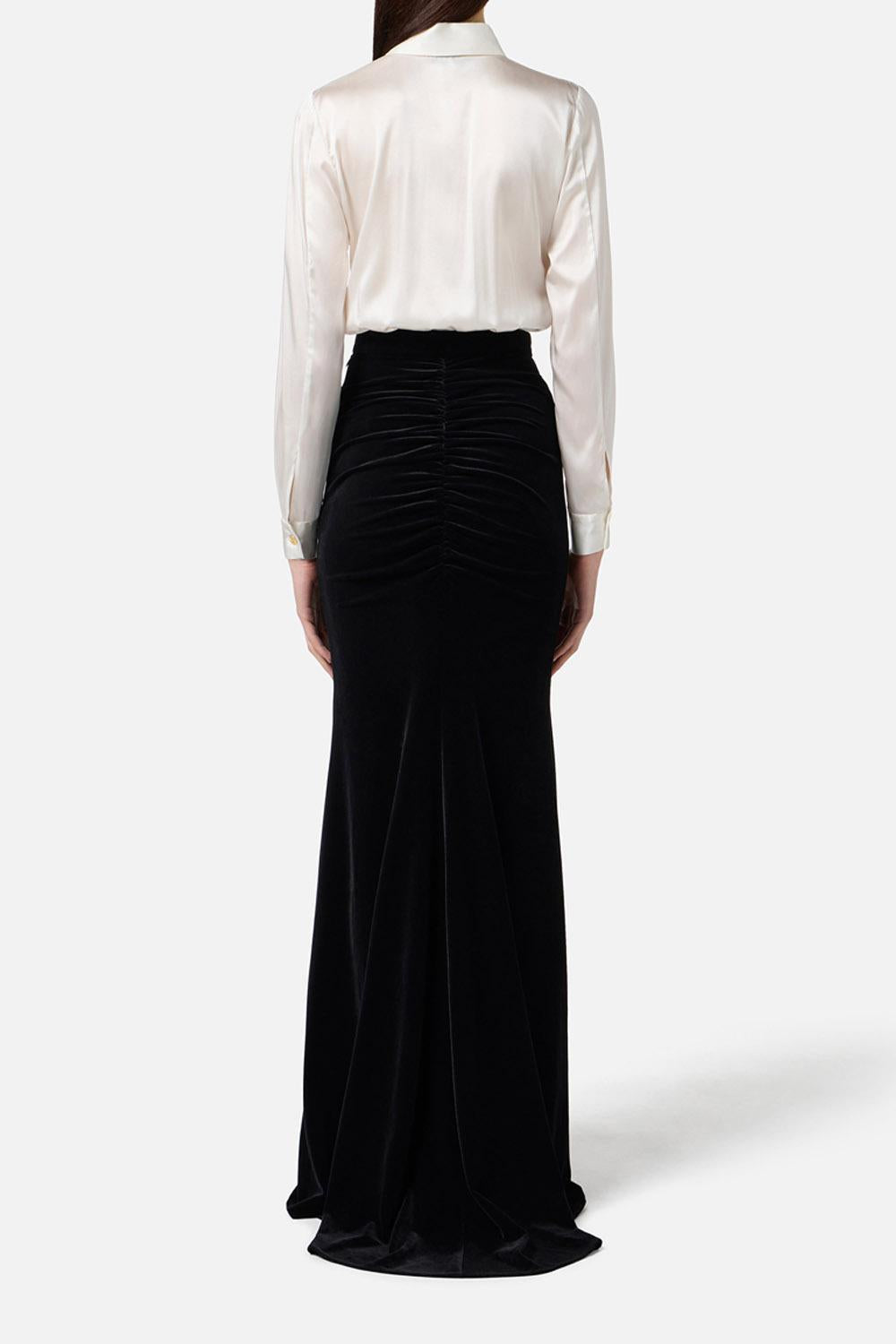 Abito Red Carpet in raso e velluto<BR/> ABR46 57E2309 Elisabetta Franchi 