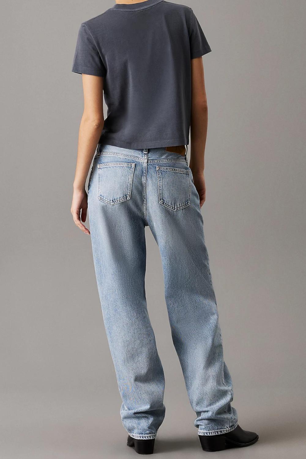 T-shirt con logo lavata slim<BR/> J20J224988 PT2 Calvin Klein 