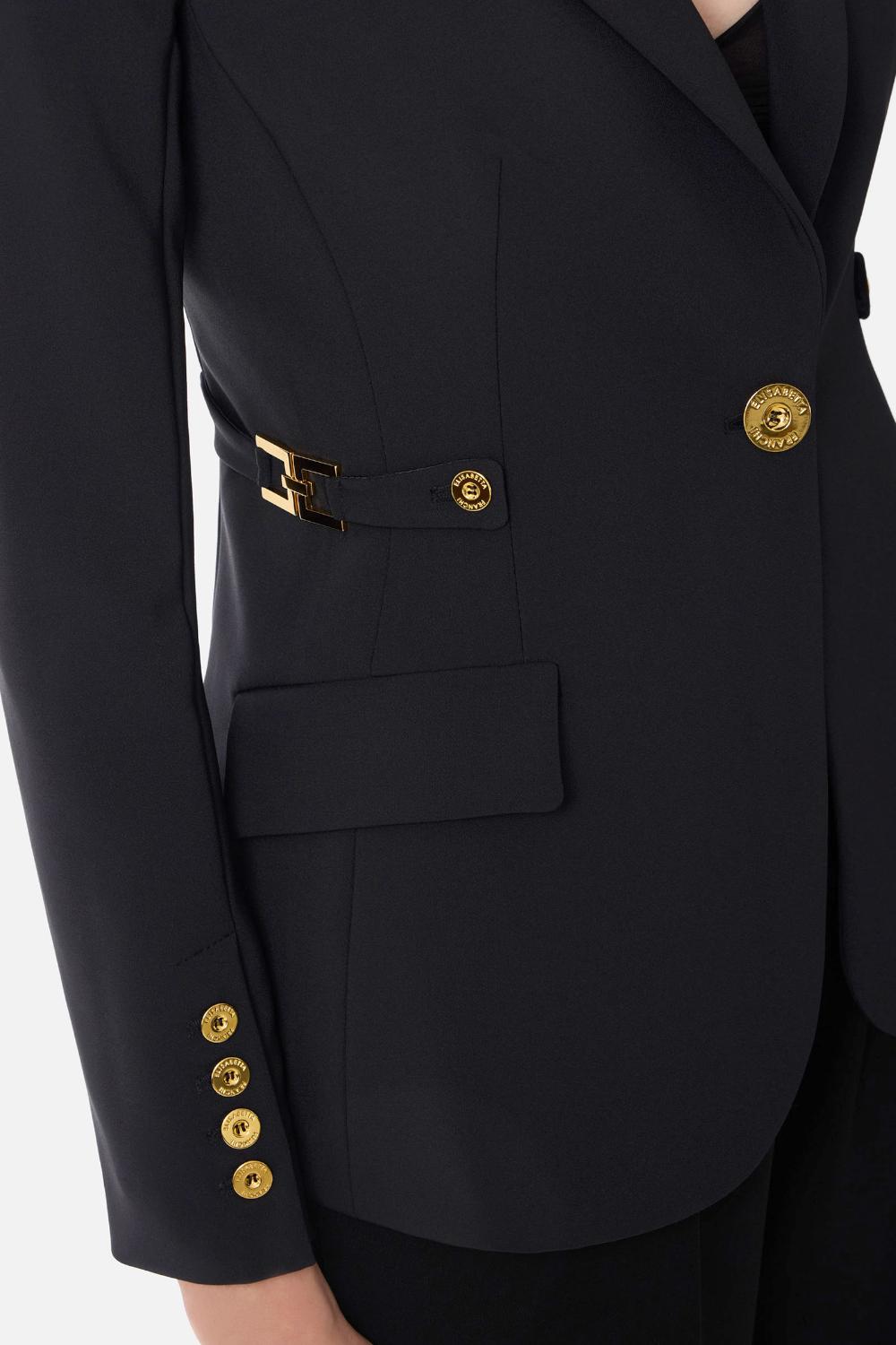 Giacca in crêpe leggero con dettagli gioiello<BR/> GI175 56E2110 Elisabetta Franchi 