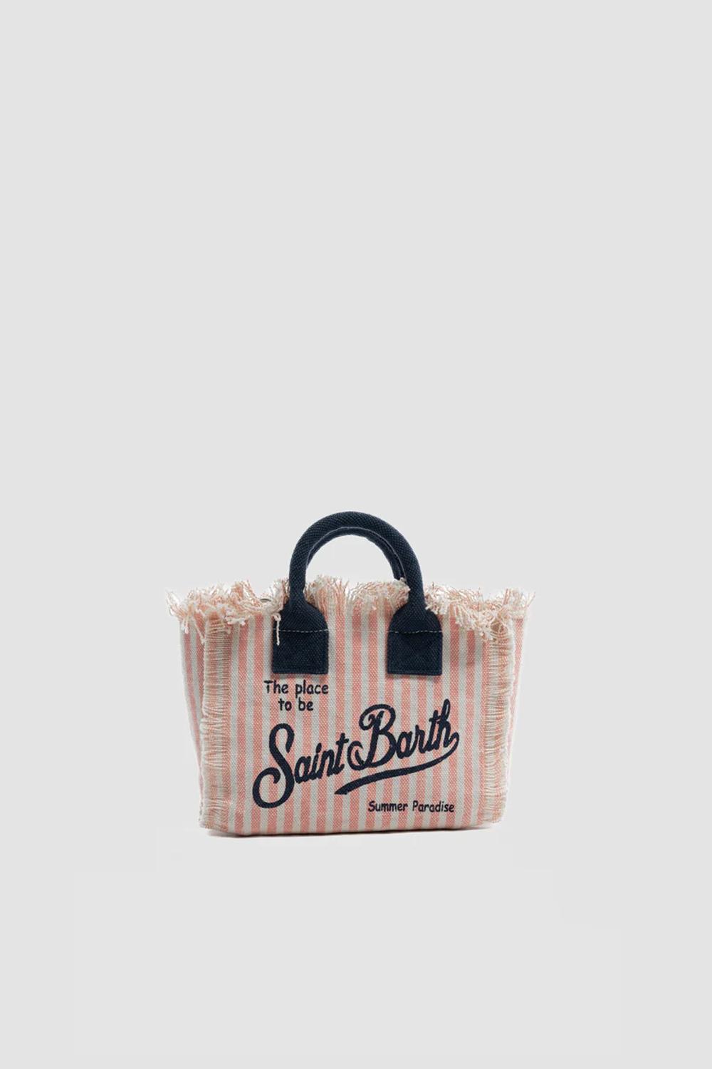 Borsa Vanity Mini in canvas a righe con frange VAMI001 -03448L Mc2 Saint Barth 