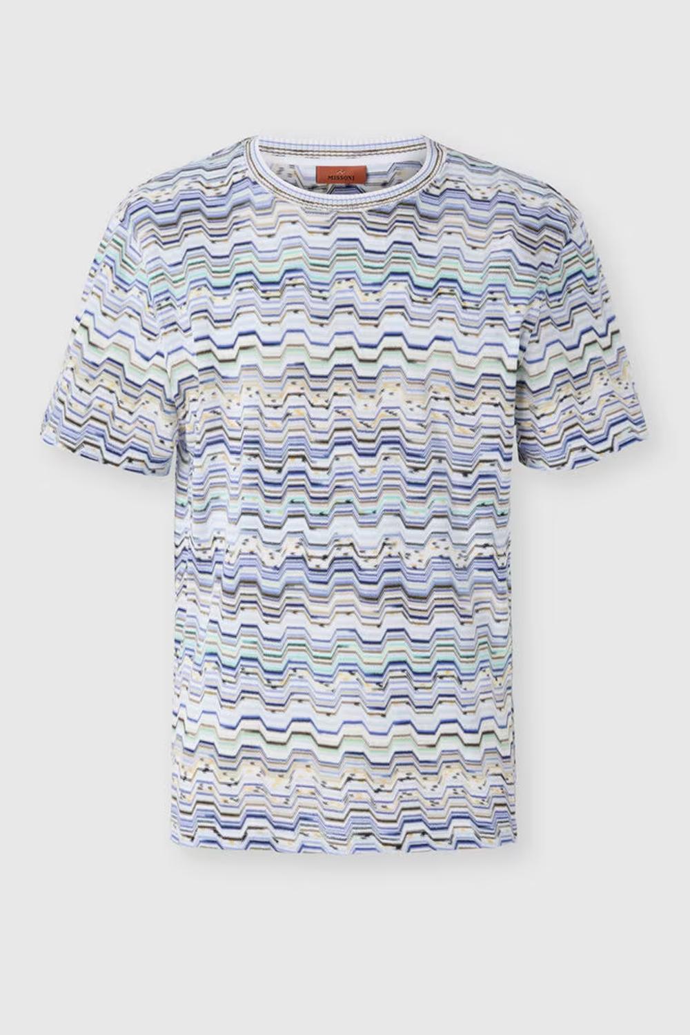 T-shirt girocollo in cotone lavorazione raschel motivo greca US26SL06 BR014OSMSNE Missoni 