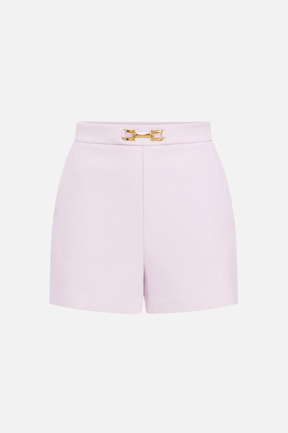 Shorts in crêpe con morsetto e patte<BR/> SH007 51E2544 Elisabetta Franchi 
