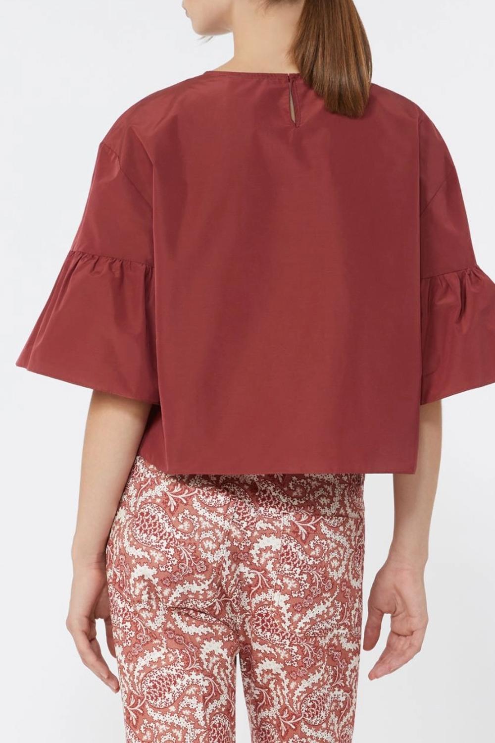 Blusa crop in taffettà di cotone WKDBREAK 014CILIEGIA Max Mara Weekend 
