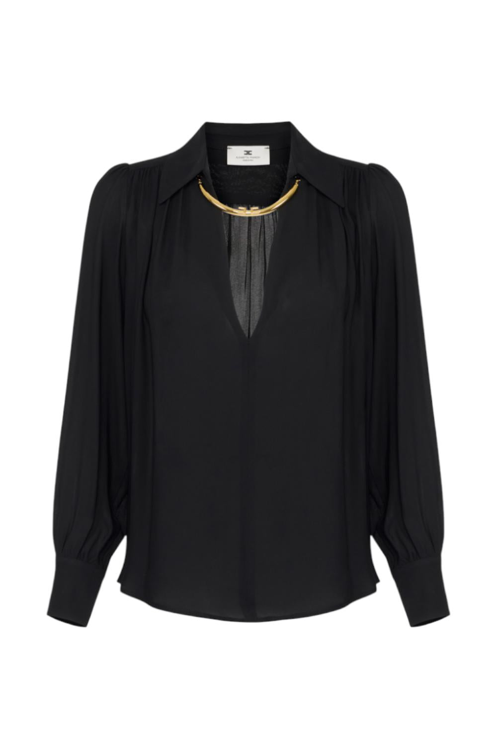 Camicia in georgette con dettaglio gioiello<BR/> CA123 56E2110 Elisabetta Franchi 