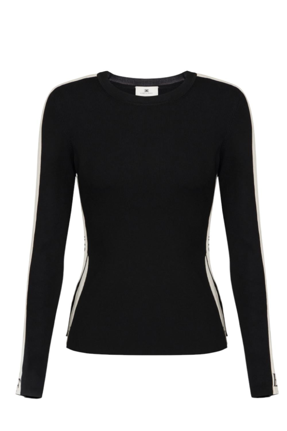 Maglia in viscosa con bande lucide<BR/> MK03S 56E2EF3 Elisabetta Franchi 