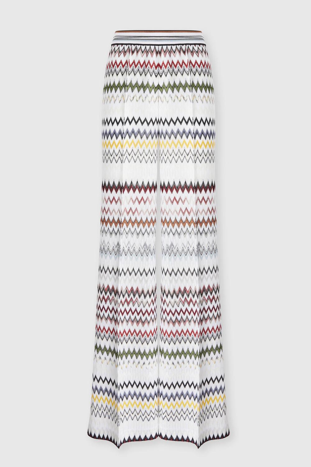 Pantaloni ampi in viscosa e cotone zig zag DS26SI09 BR0150S01K2 Missoni 