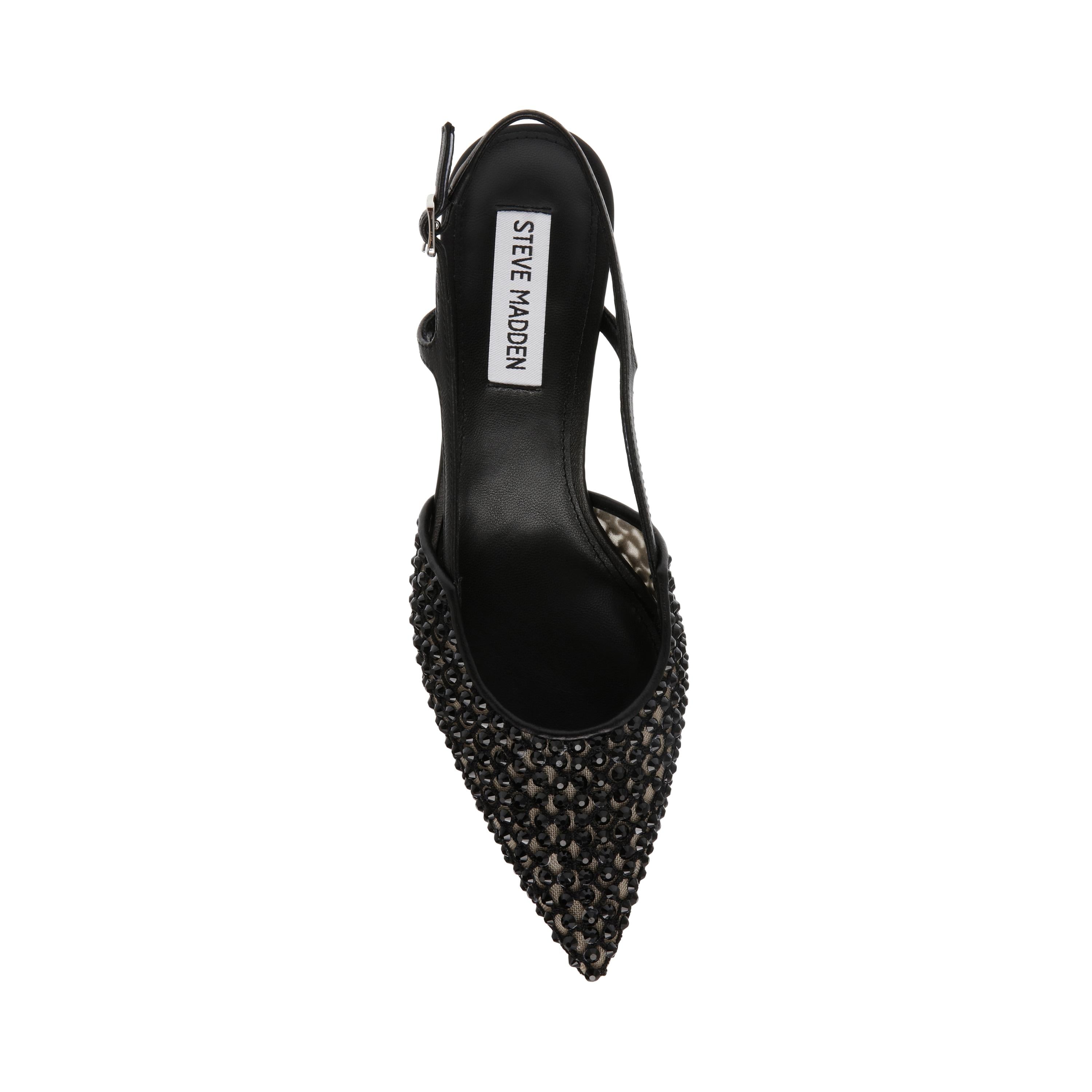 Décolleté Slingback con tacco basso LEGACI-MR BLACK RHINESTONE MESH Steve Madden 