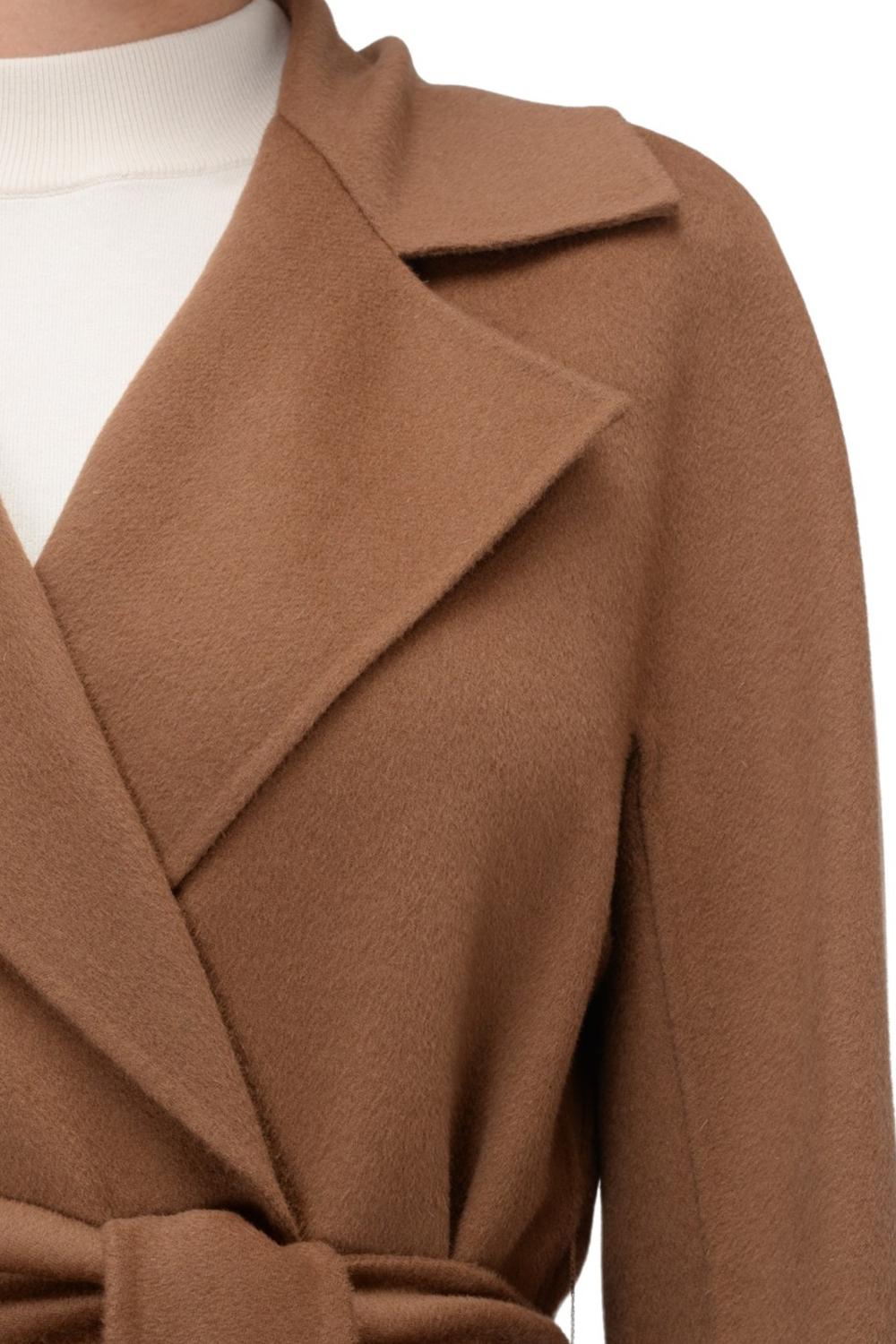 Cappotto in lana, cachemire e seta con cintura<BR/> CLES 058NOCCIOLA Max Mara Studio 