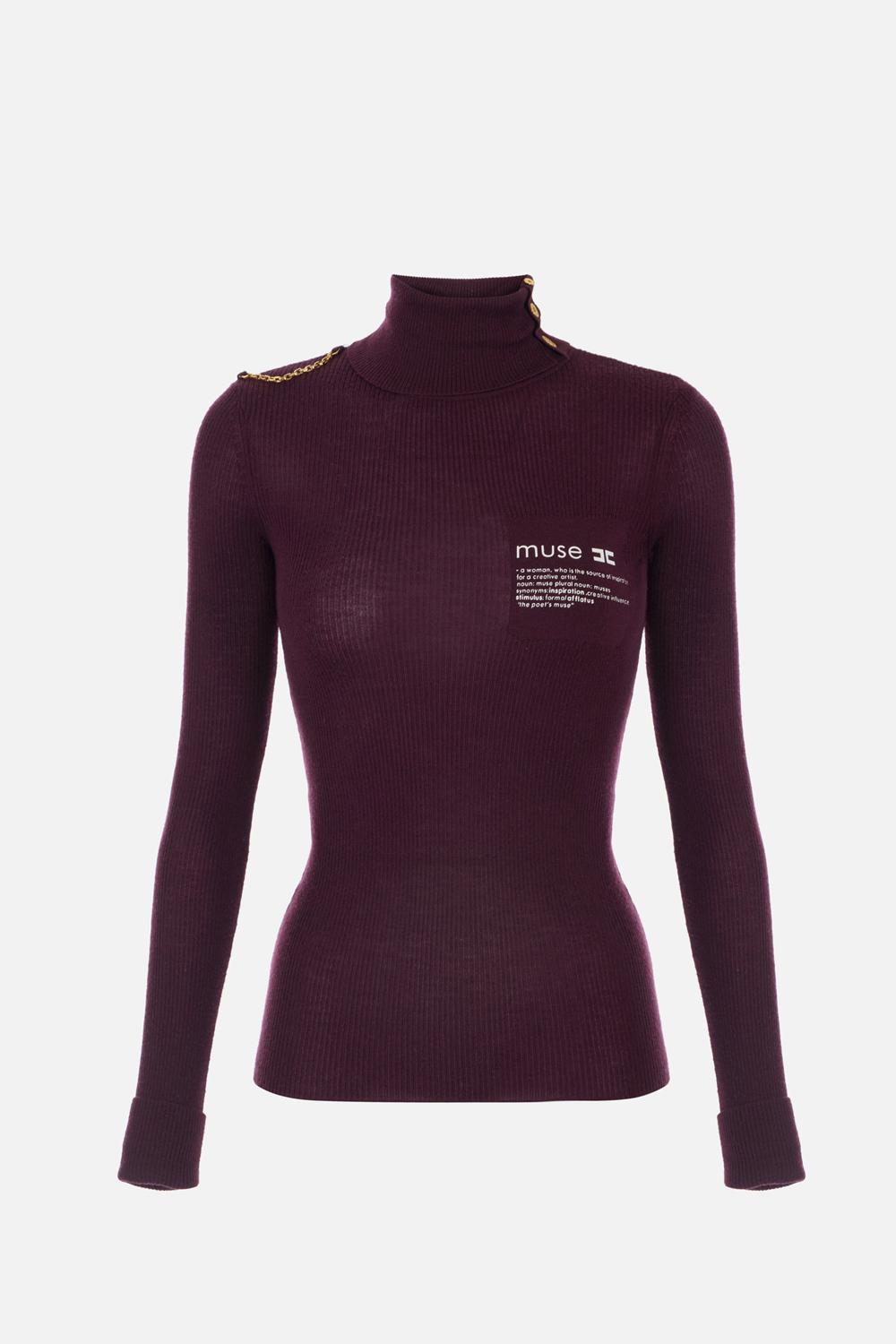 Dolcevita con dettaglio lettering MK43B 57E2EA4 Elisabetta Franchi 