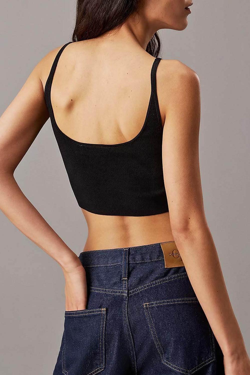Top brassière in maglia elasticizzata<BR/> J20J224805 BEH Calvin Klein 