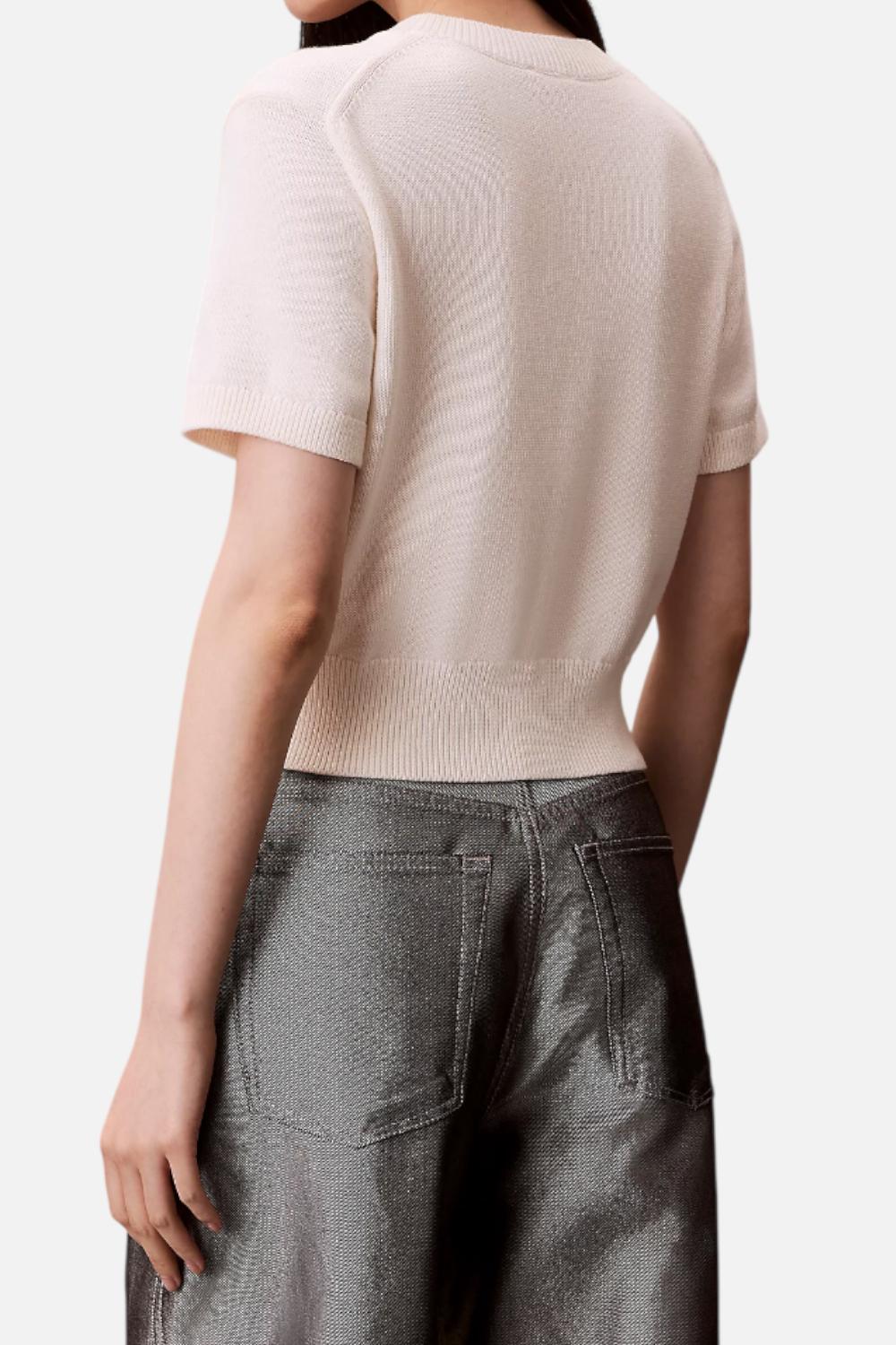 T-shirt Donna Calvin Klein con Grafica Monologo e Design Minimal LV044E306G /YBH Calvin Klein 