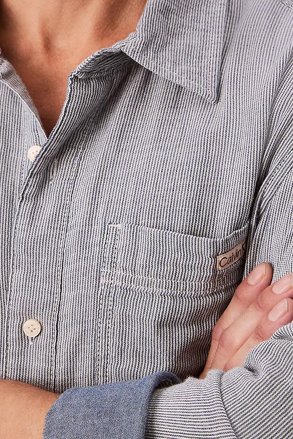 Camicia di cotone a righe double face<BR/> LV04RC706G X6V Calvin Klein 