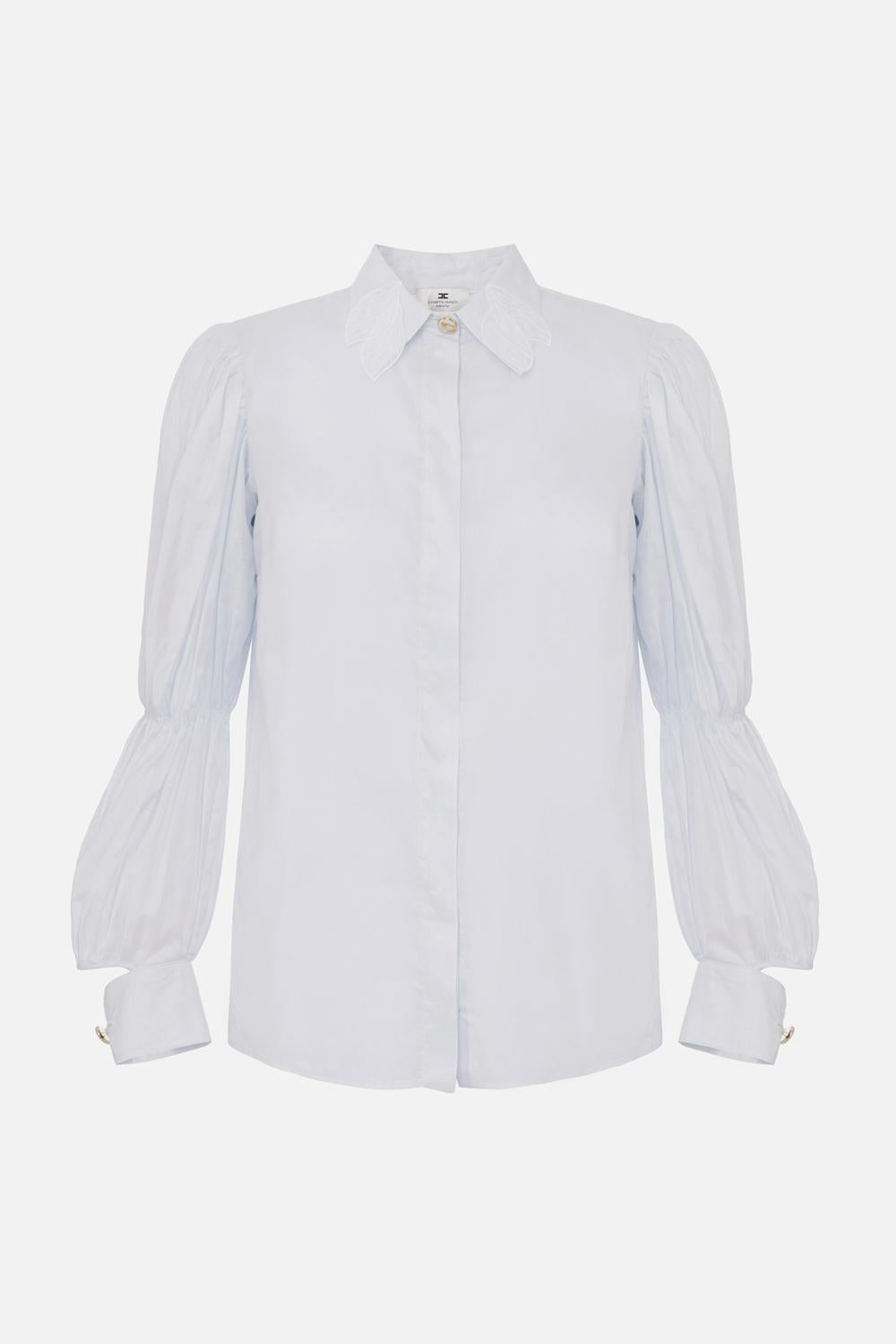 Camicia in mussola con maniche a balza<BR/> CA057 51E2A28 Elisabetta Franchi 