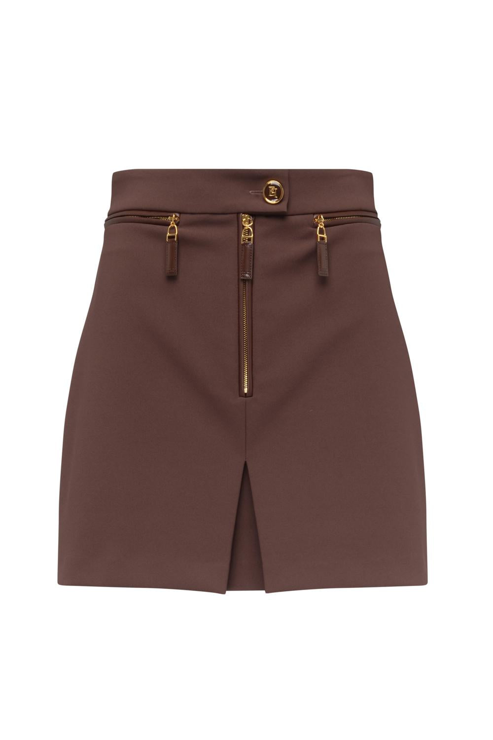Gonna in doppio crêpe con zip<BR/> GO131 56E2EA3 Elisabetta Franchi 