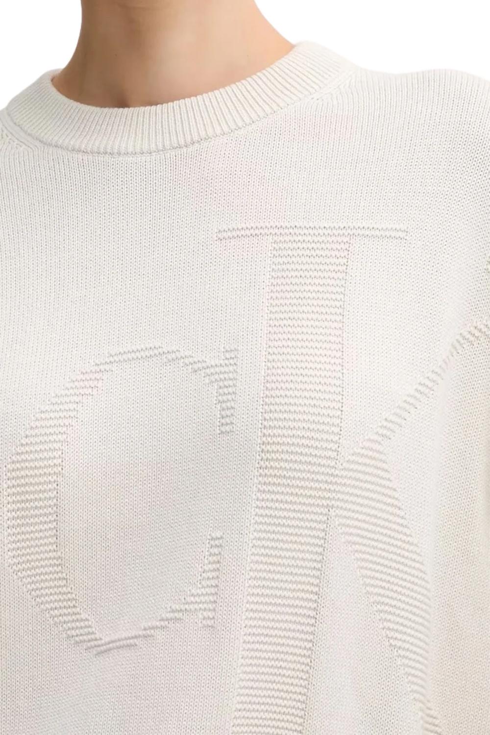 Maglia Girocollo con Maxi Logo Ricamato LV047D304G 67U Calvin Klein 