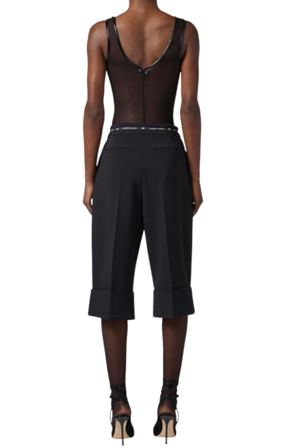 Body in tulle con dettagli in vinile<BR/> BO013 57E2110 Elisabetta Franchi 