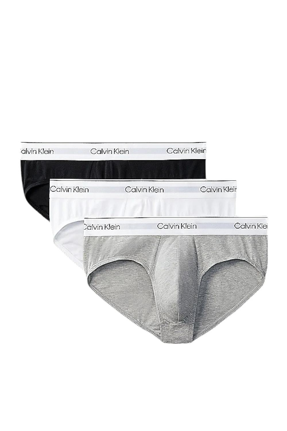 Slip con vestibilità a livello dei fianchi in confezione da 3 - Icon Cotton Stretch<BR/> 000NB3962A MP1 Calvin Klein 