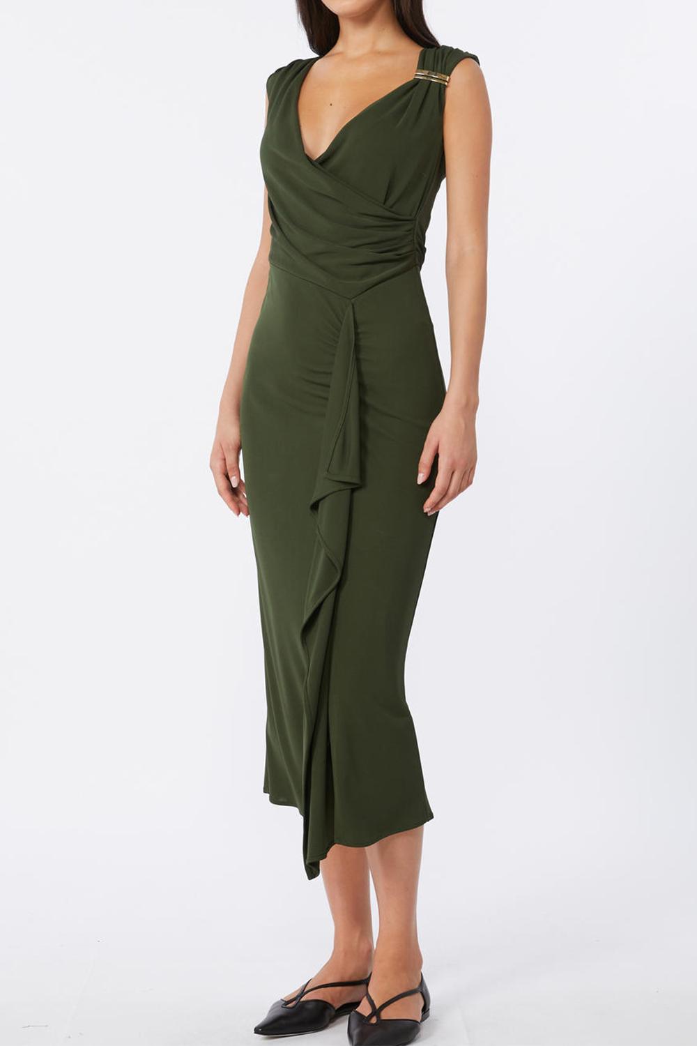 Abito midi in jersey di viscosa MSTAUREO 001VERDE KAKI Max Mara Studio 