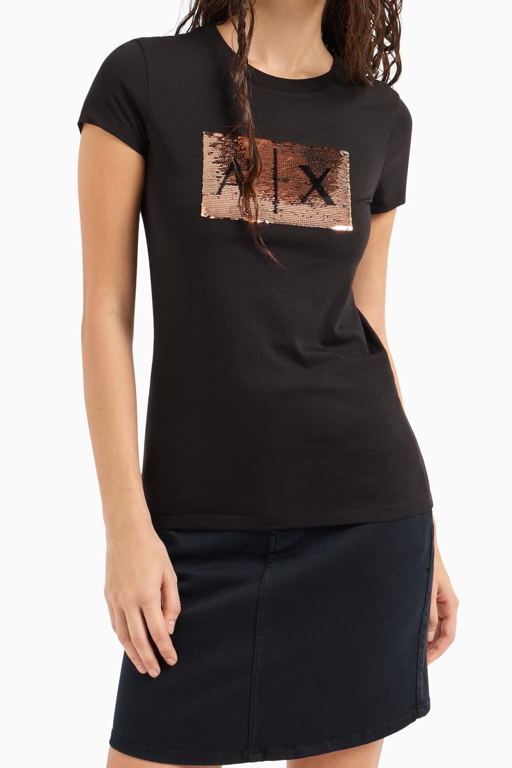 T-shirt slim fit con logo con strass Armani Exchange 8NYTDL YJ73Z6231 Armani Exchange 