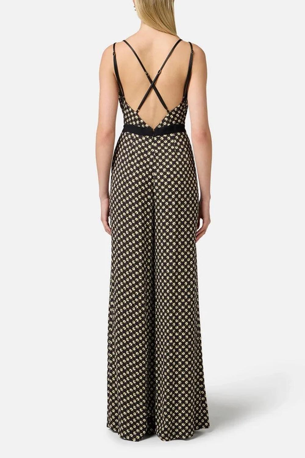Tuta in georgette con stampa a rombi<BR/> TU035 51E2DJ5 Elisabetta Franchi 