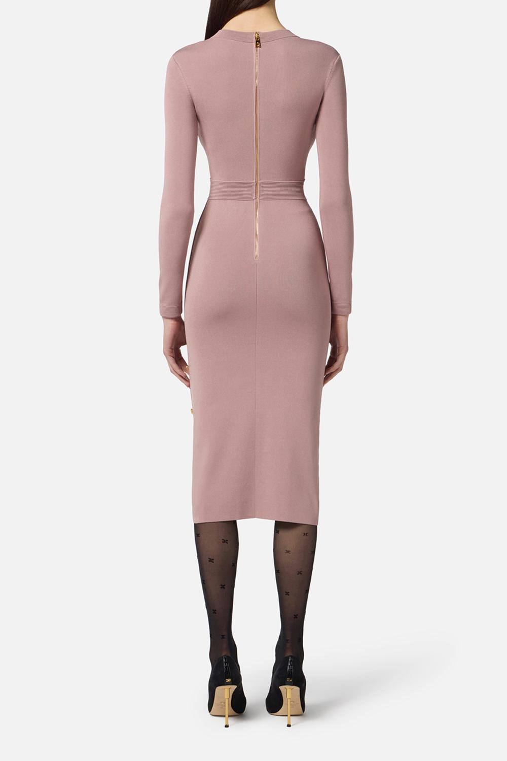 Abito in maglia di viscosa con gemelli gioiello<BR/> AM28S 57E2EA6 Elisabetta Franchi 