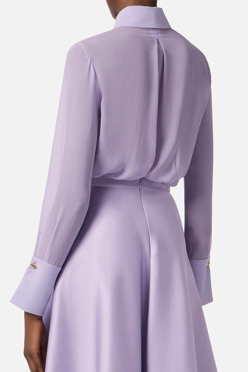 Camicia in georgette e crêpe con fusciacca CA148 61E2EV7 Elisabetta Franchi 