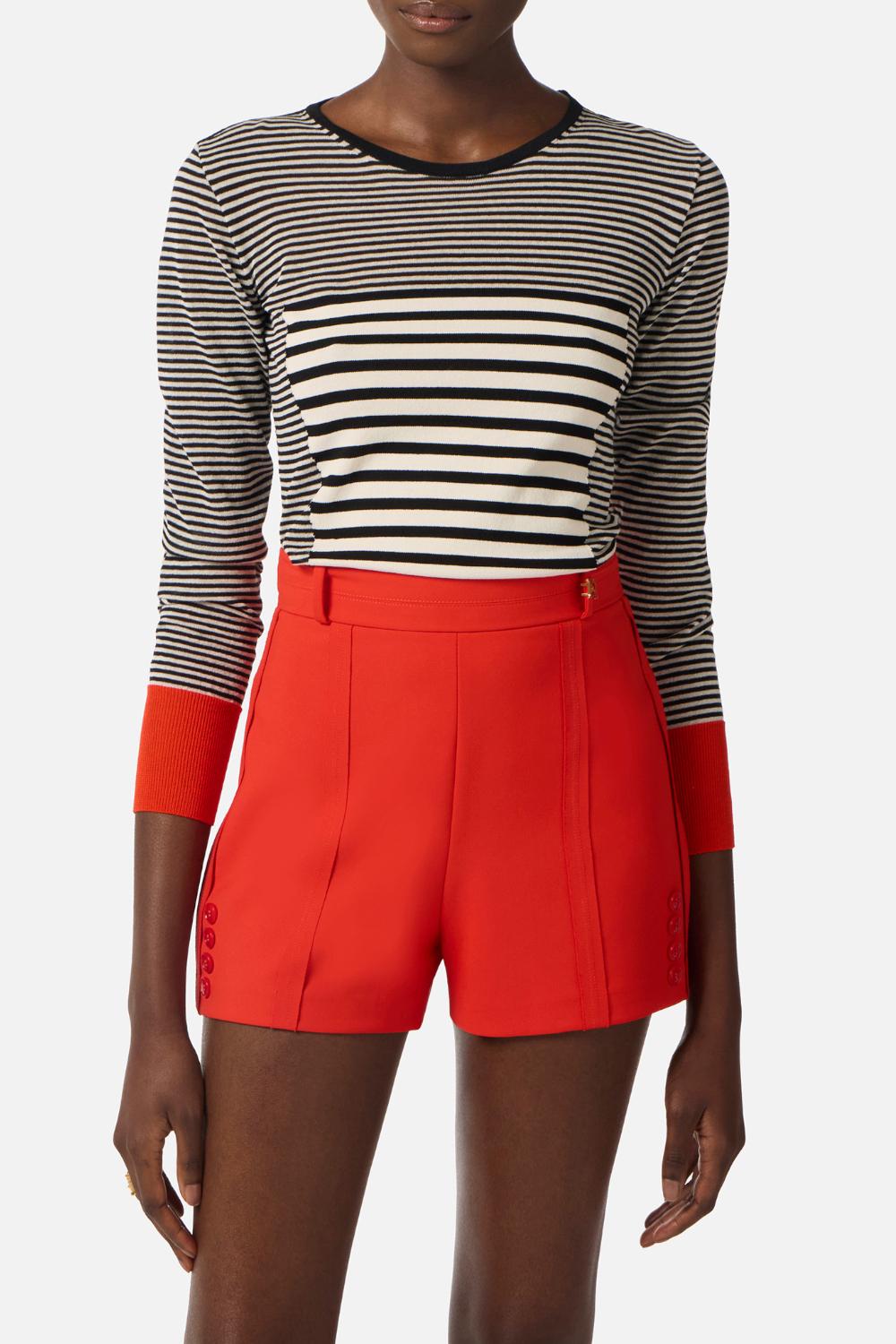 Maglia Elisabetta Franchi a Righe con Giochi di Trasparenza MK64T 61E2Y78 Elisabetta Franchi 
