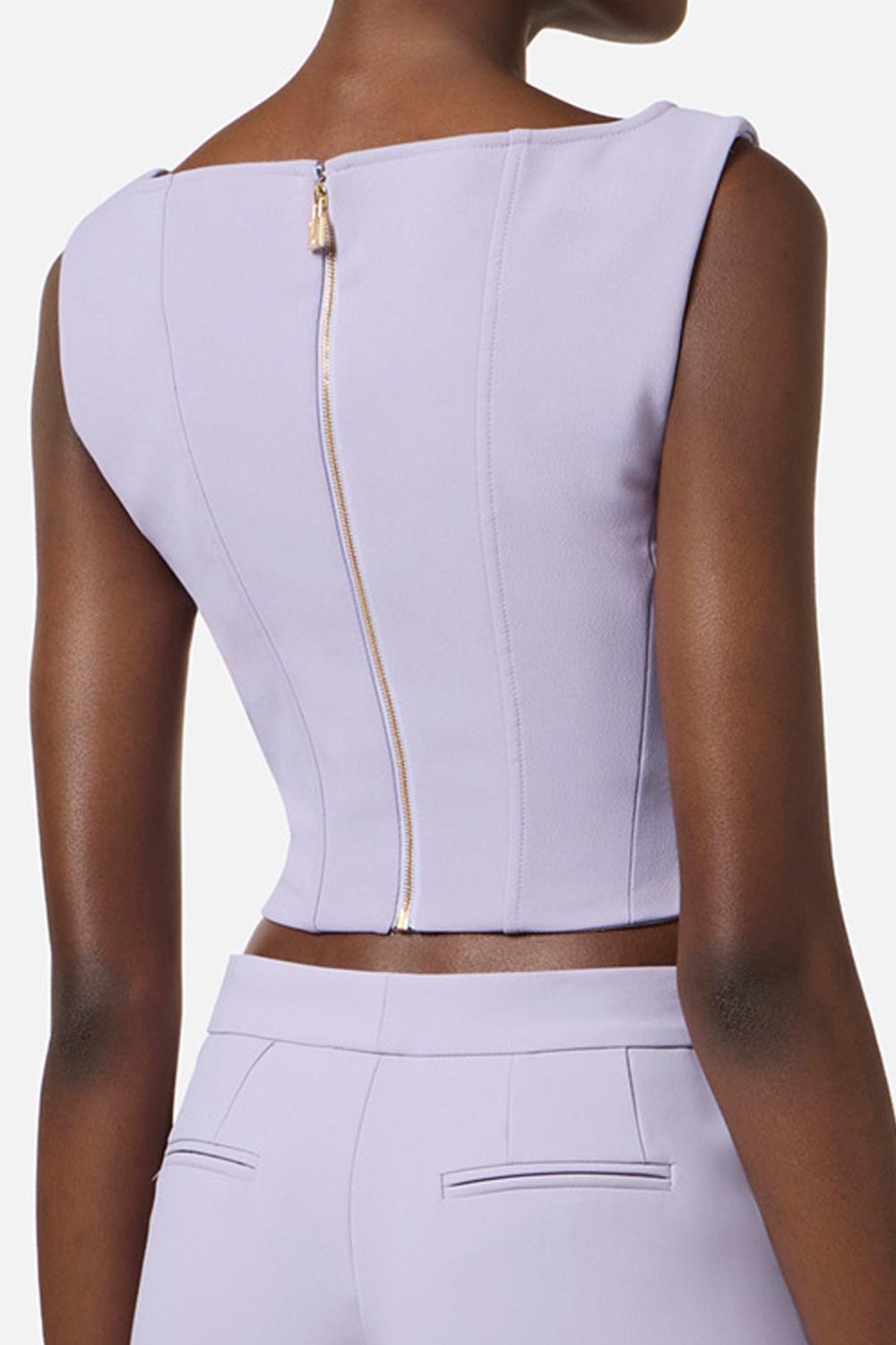 Top in doppio crêpe stretch TO041 61E2EV7 Elisabetta Franchi 