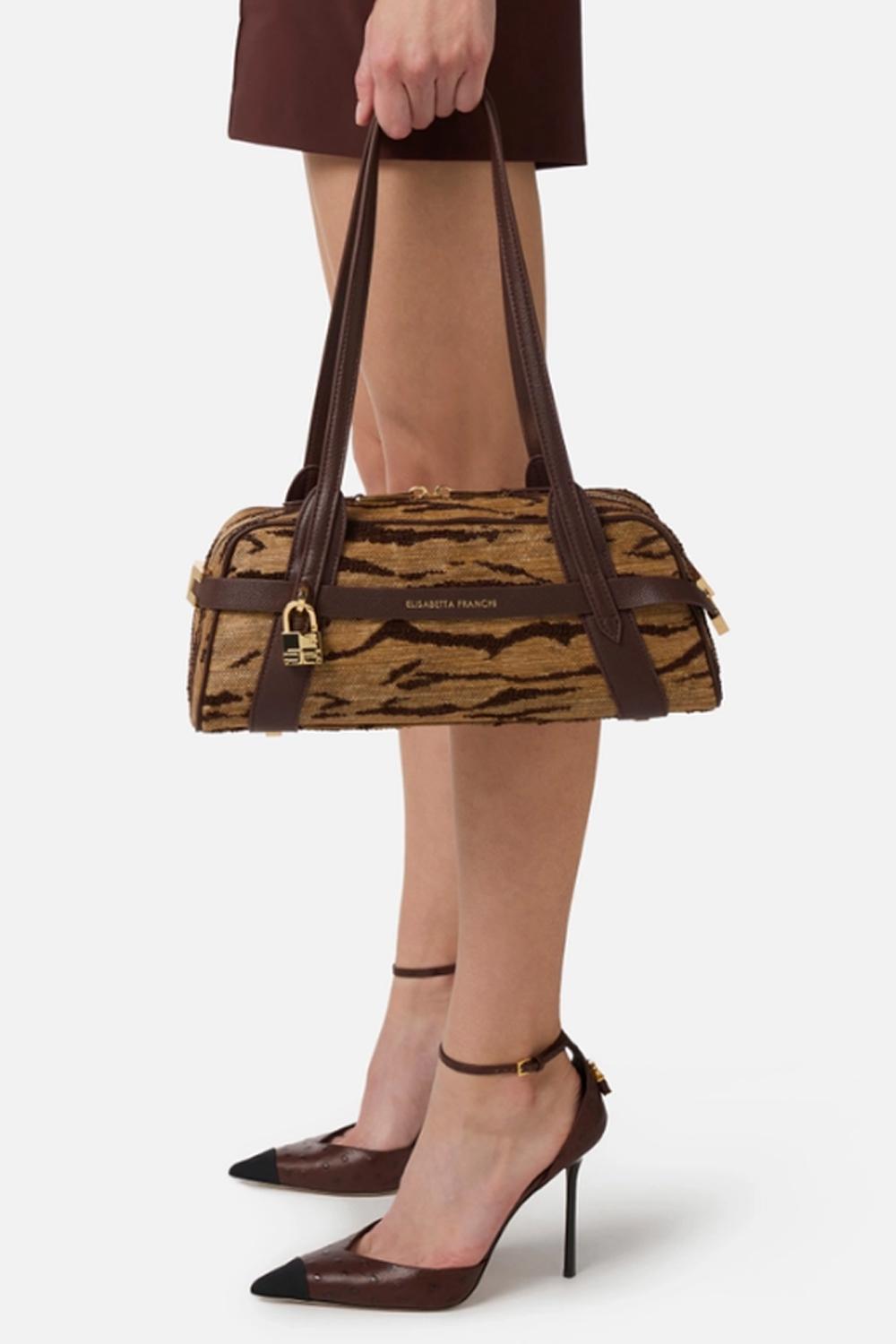 Borsa Bauletto Donna con Stampa Tigre e Manico BS11A 62E2470 Elisabetta Franchi 