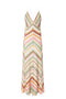 Abito lungo in viscosa con scollo a V in pizzo con motivo a zig zag DS25SG3S BR0133S6153 Missoni 