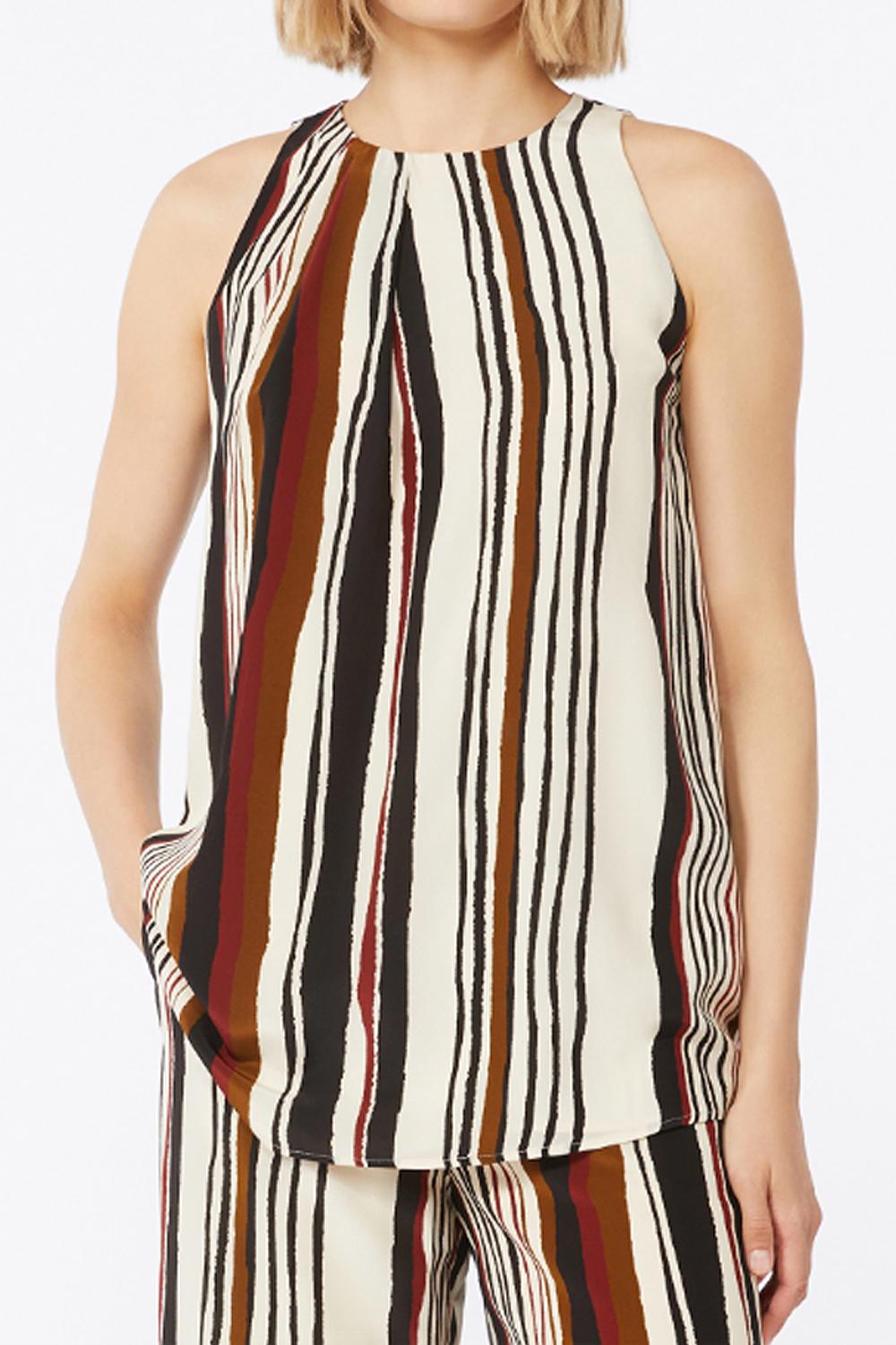 Top in crêpe de Chine di seta stampata MSTANCORA 002MATTONE ROSSO Max Mara Studio 