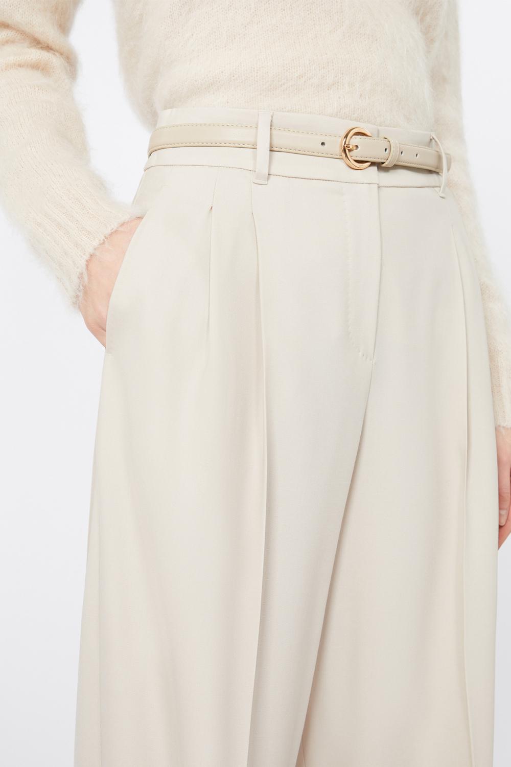 Pantalone in saglia di lana ENTRATA 018BEIGE Max Mara Studio 