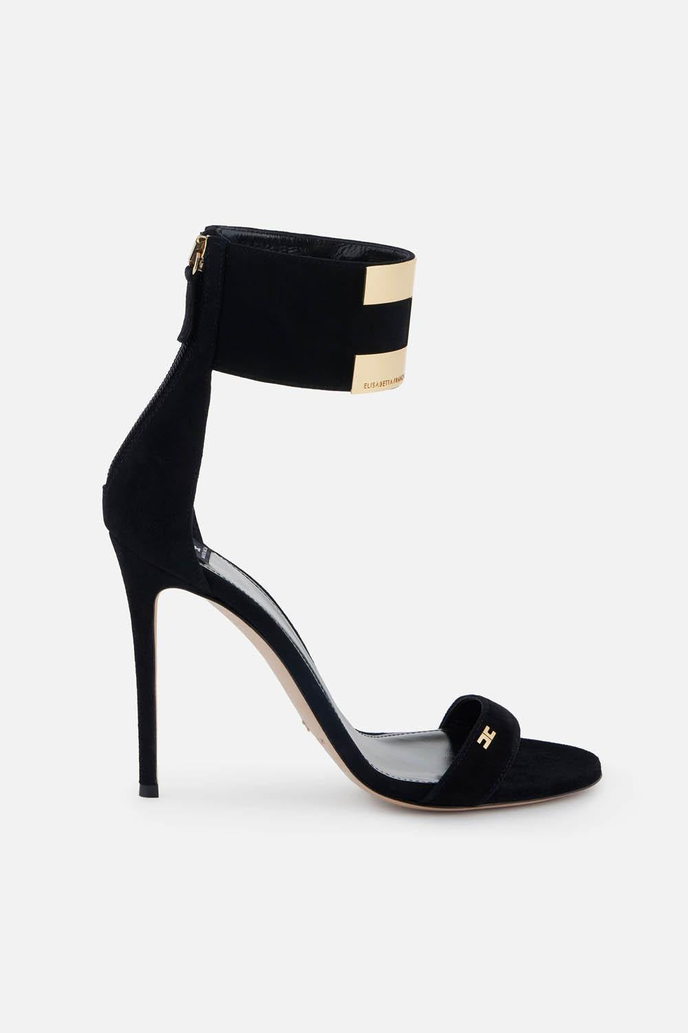 Sandali in suede con logo gioiello SA91L 62E2110 Elisabetta Franchi 