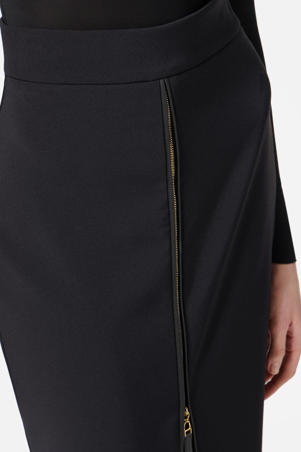 Gonna in crêpe leggero con zip<BR/> GO134 56E2110 Elisabetta Franchi 