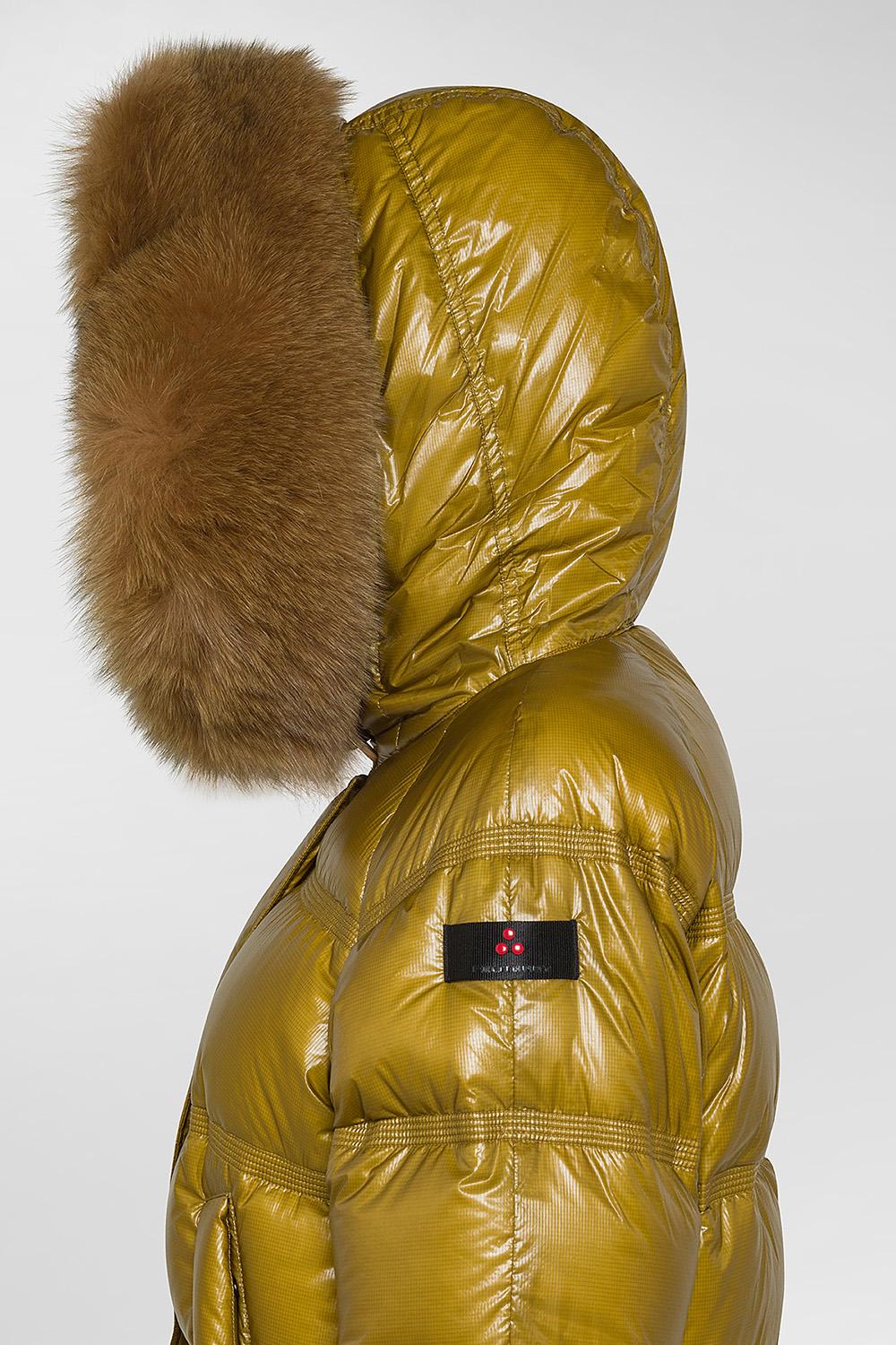 Piumino Corto TAKAN in Piuma dOca con Cappuccio e Pelliccia Staccabile PED5123 01181752826 Peuterey 