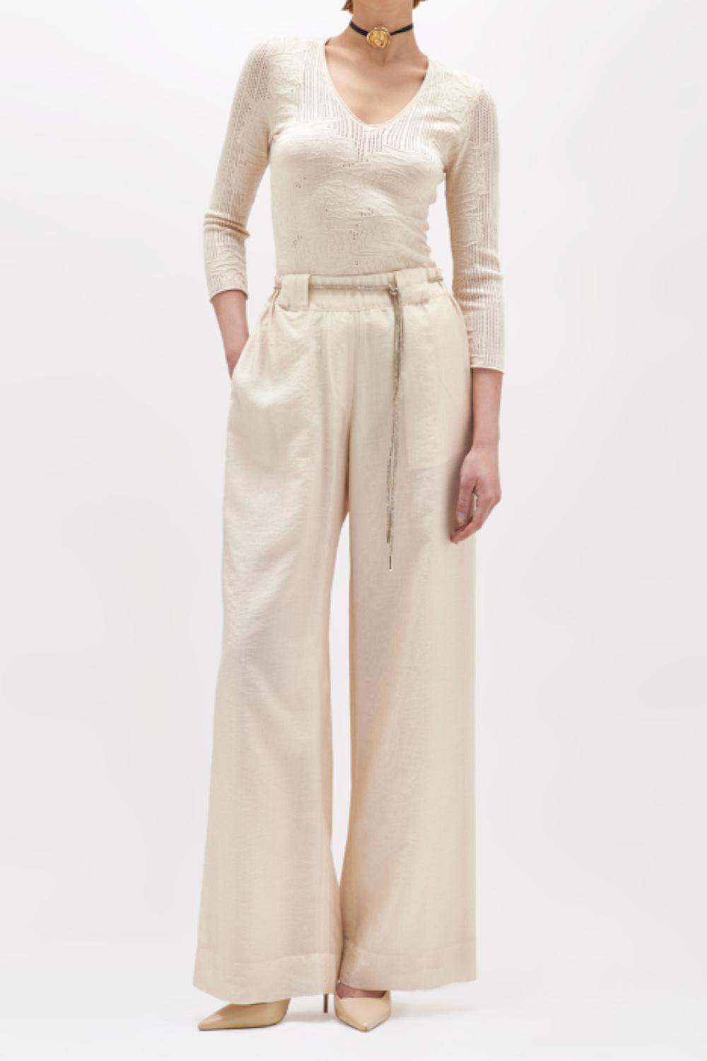PANTALONI A PALAZZO IN TENCEL<BR/> RA5125 T294830907 Blugirl 