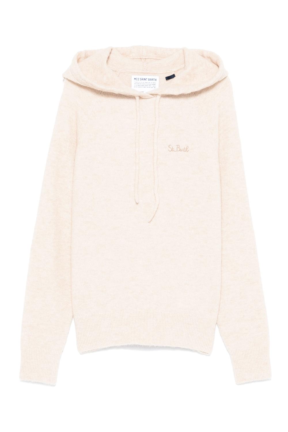 Felpa con cappuccio Elide lavorata a maglia <BR/> ELD002 /00690G Mc2 Saint Barth 
