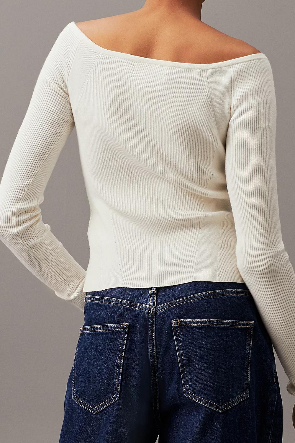 Cardigan in cotone a costine slim<BR/> J20J223610 YBI Calvin Klein 