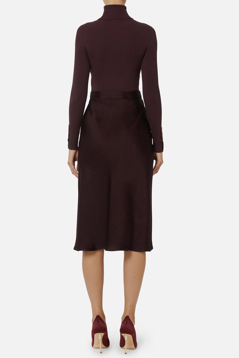 Abito in maglia a costine e raso con taschino<BR/> AM06B 56E2EA4 Elisabetta Franchi 