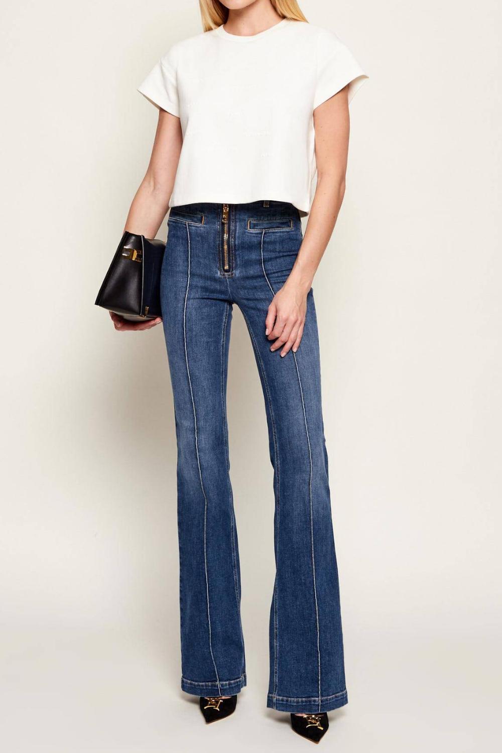 Maglietta a Maniche Corte Elisabetta Franchi in Jersey con Girocollo e Logo 3D MA73D 61E2270 Elisabetta Franchi 