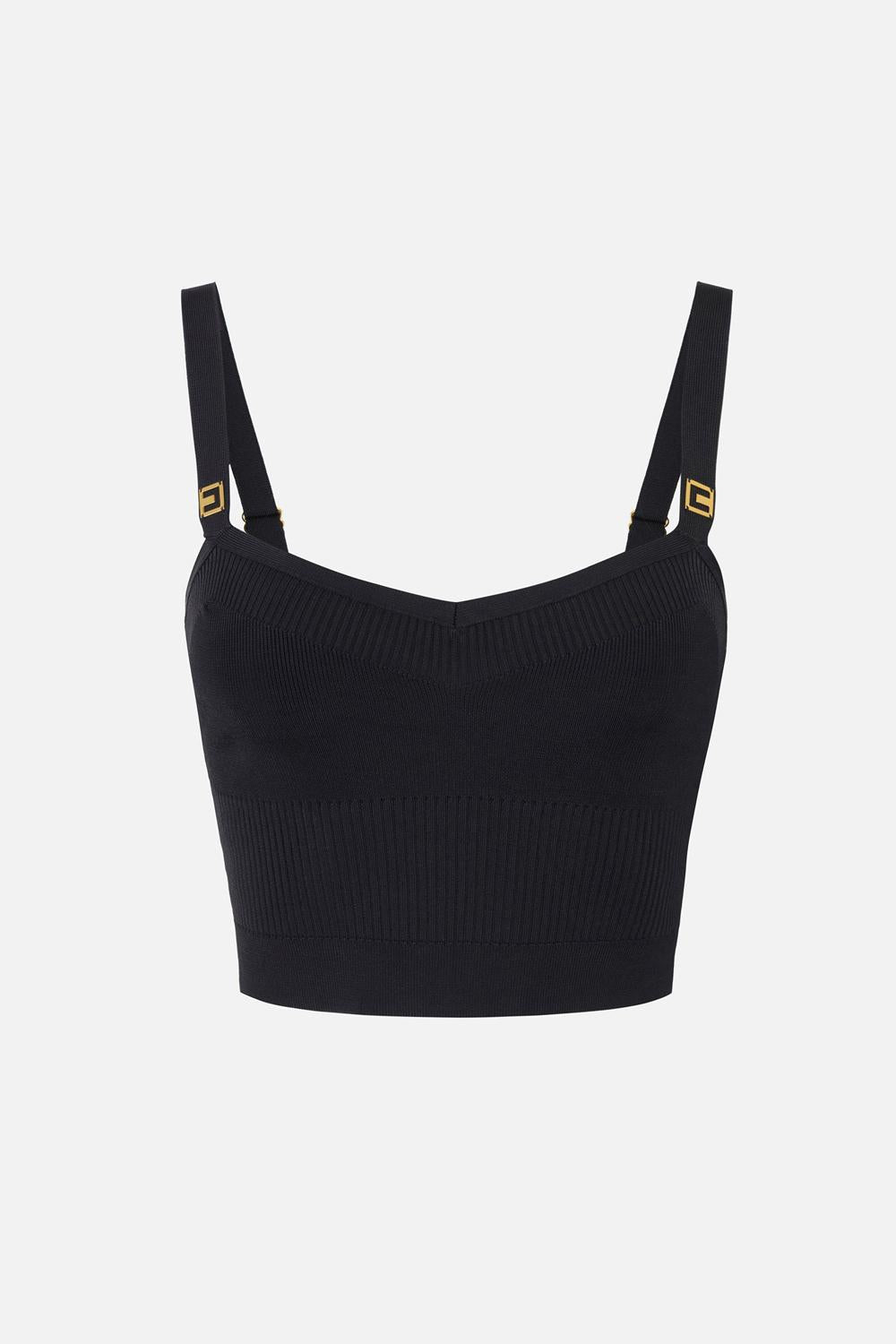 Top in maglia con dettagli logo<BR/> TK61S 56E2110 Elisabetta Franchi 